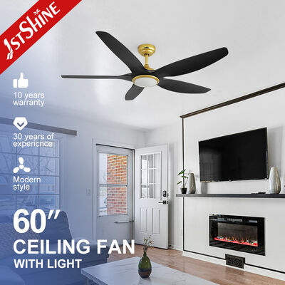 Harga yang bagus Villa mewah Fan langit-langit emas hitam dengan lampu LED 230v 6 Speed On line