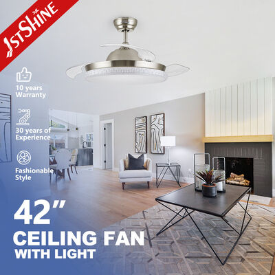 Harga yang bagus 42 Inch Retractable Crystal Chandelier Ceiling Fans Penggunaan dalam ruangan On line