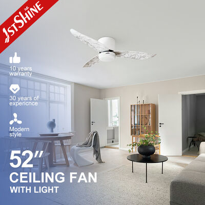 Harga yang bagus 3 ABS Blades Dekoratif Lantai Rendah Flush Mount Ceiling Fan Dengan Cahaya On line
